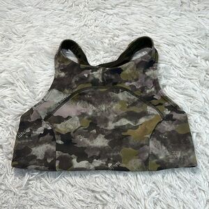 Lululemon Tough Train High-Neck Bra *Medium Support, C/D Cup Heritage Camo Wash